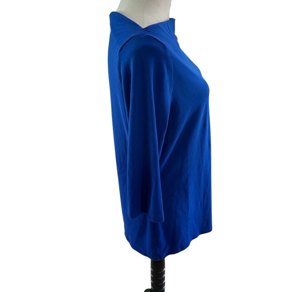 Willi Smith Women’s XL Blue Boat Neck 3/4 length sleeve Shirt - Picture 4 of 7